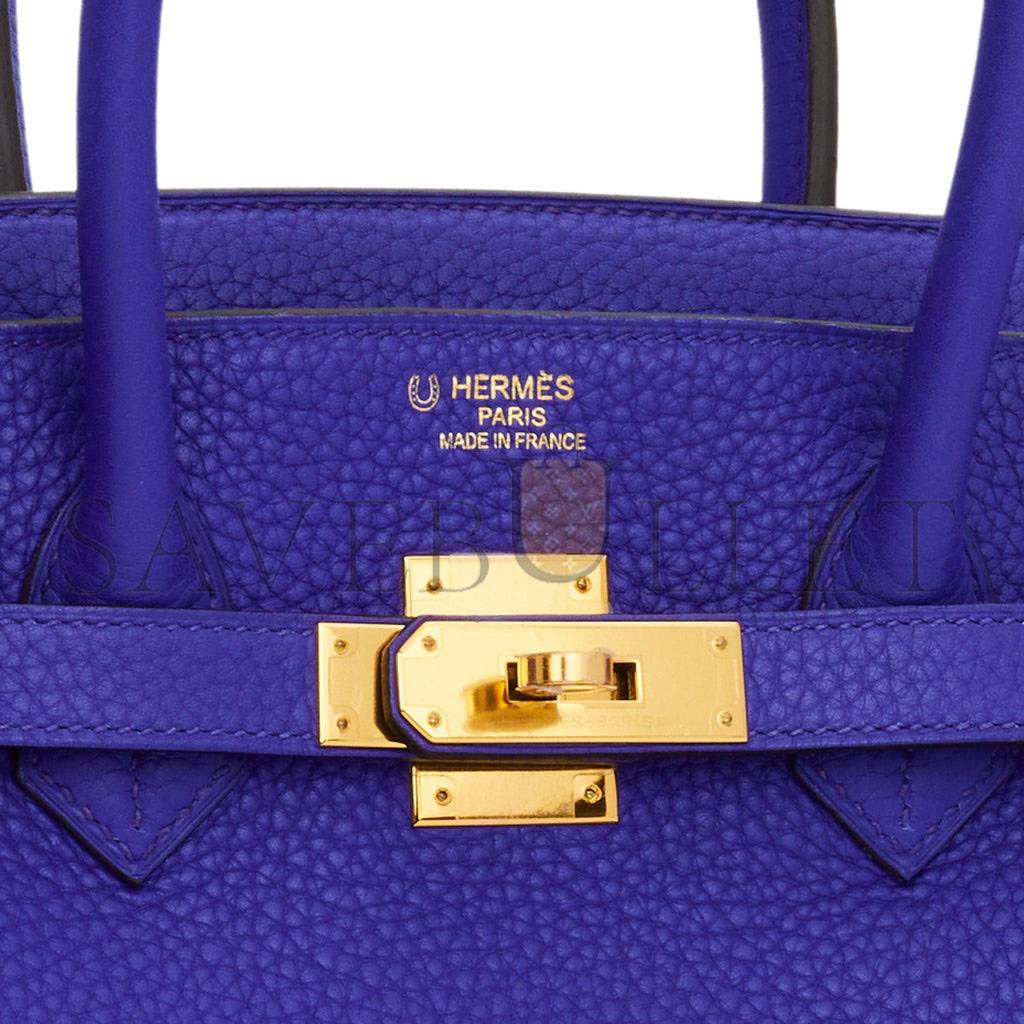 H**me5 SPECIAL ORDER (HSS) BIRKIN 35 BLEU ELECTRIC VERSO CLEMENCE GOLD HARDWARE (35*25*18cm) Master Quality